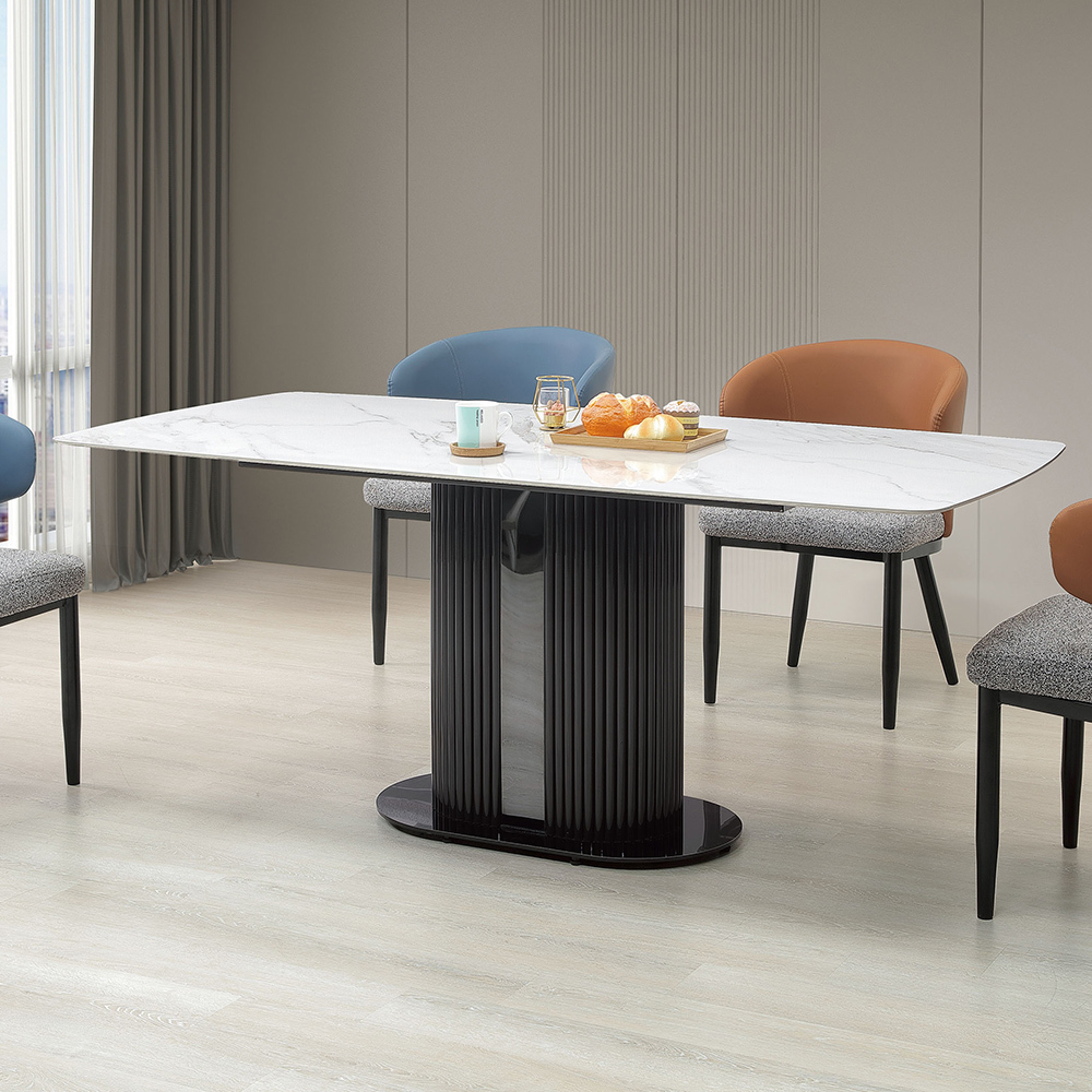 貝薩6尺造型岩板餐桌/長桌/會議桌