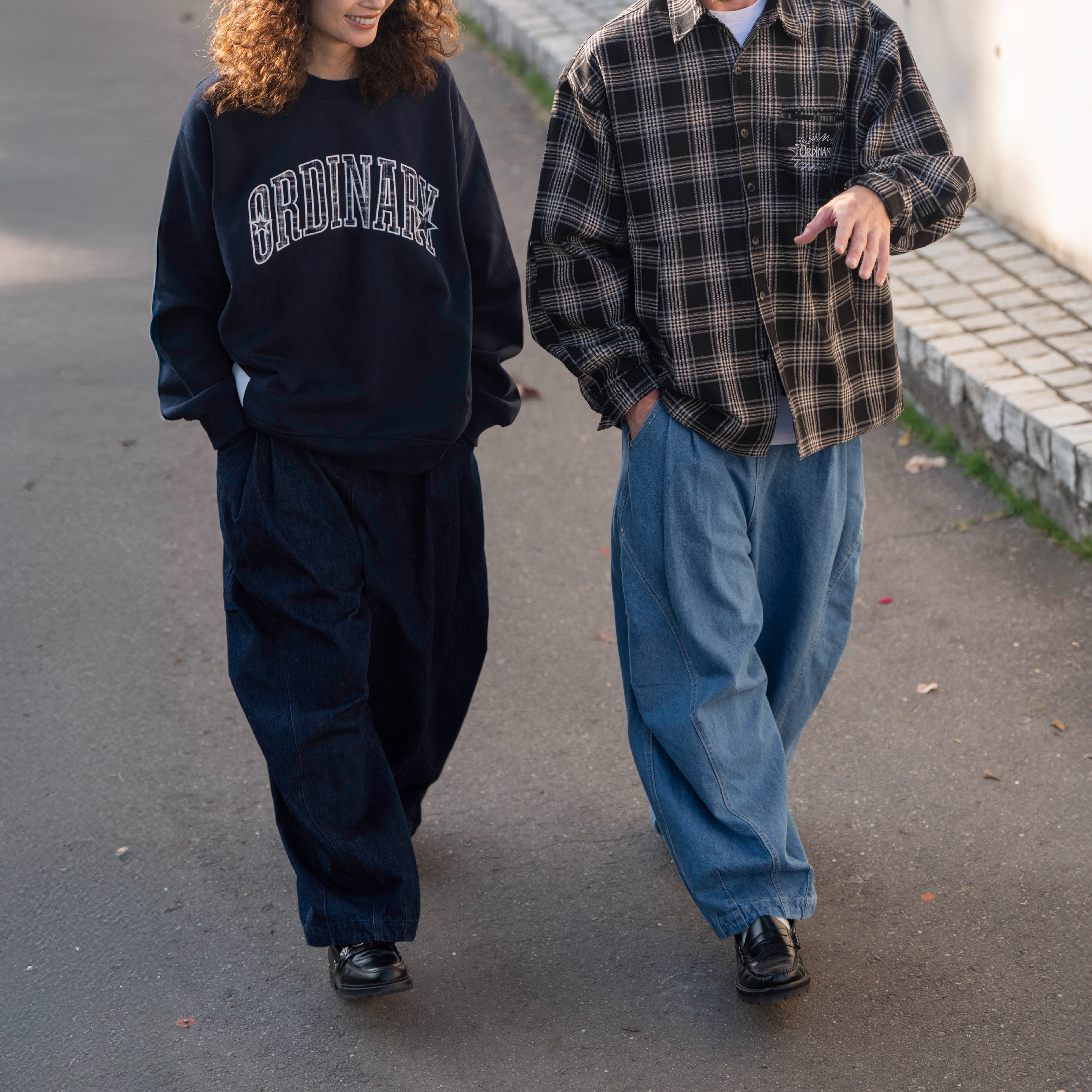 ORDINARY Plaid Star Balloon Pants 格紋星星貼布燈籠褲