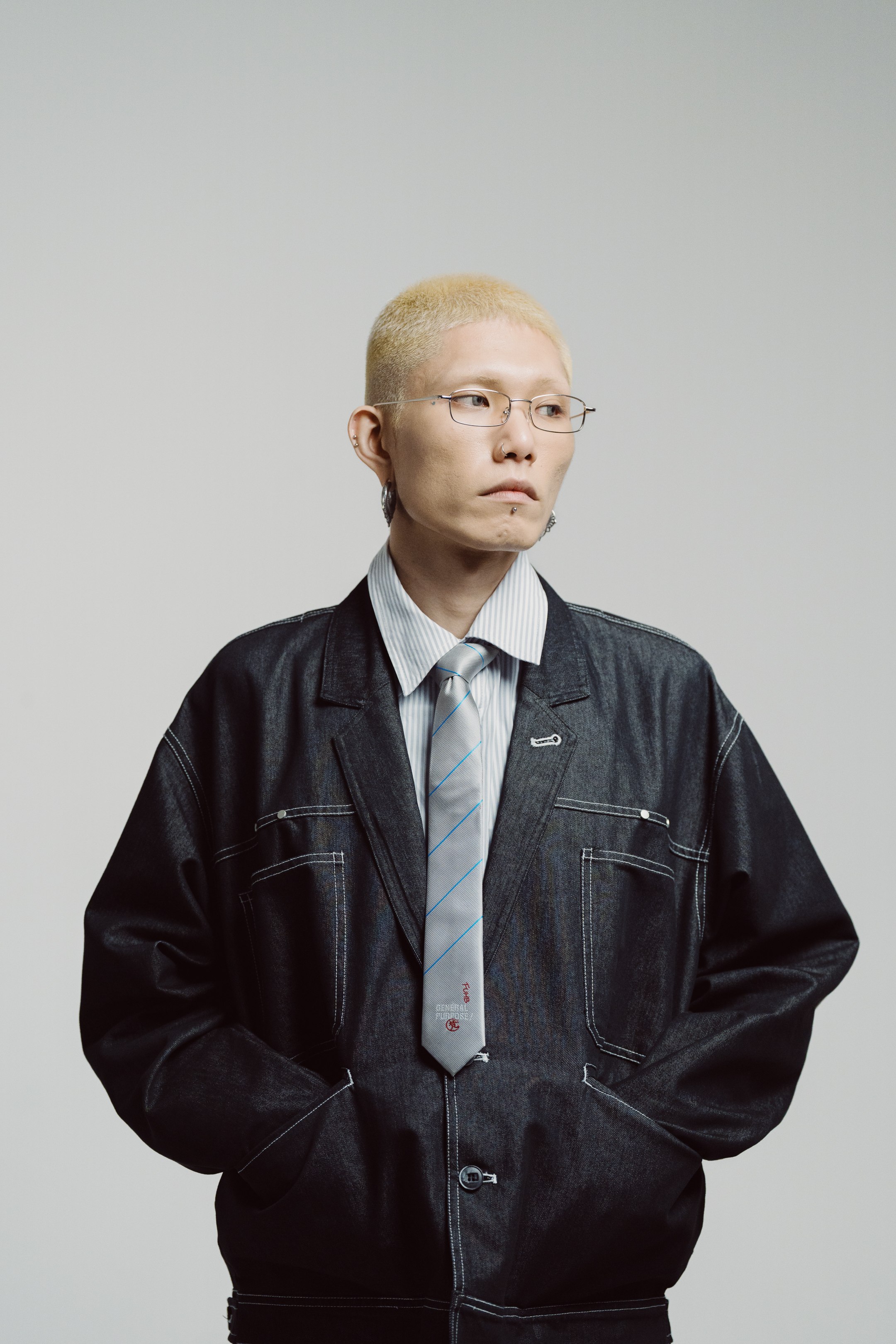 Fumble 短版牛仔西裝外套｜黑色