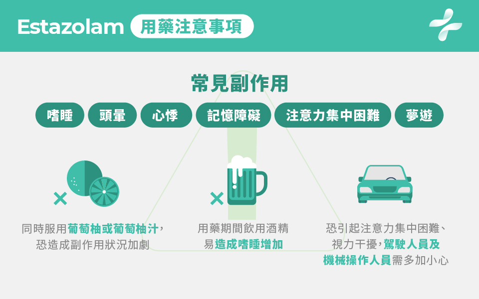 Estazolam 注意事項
    
