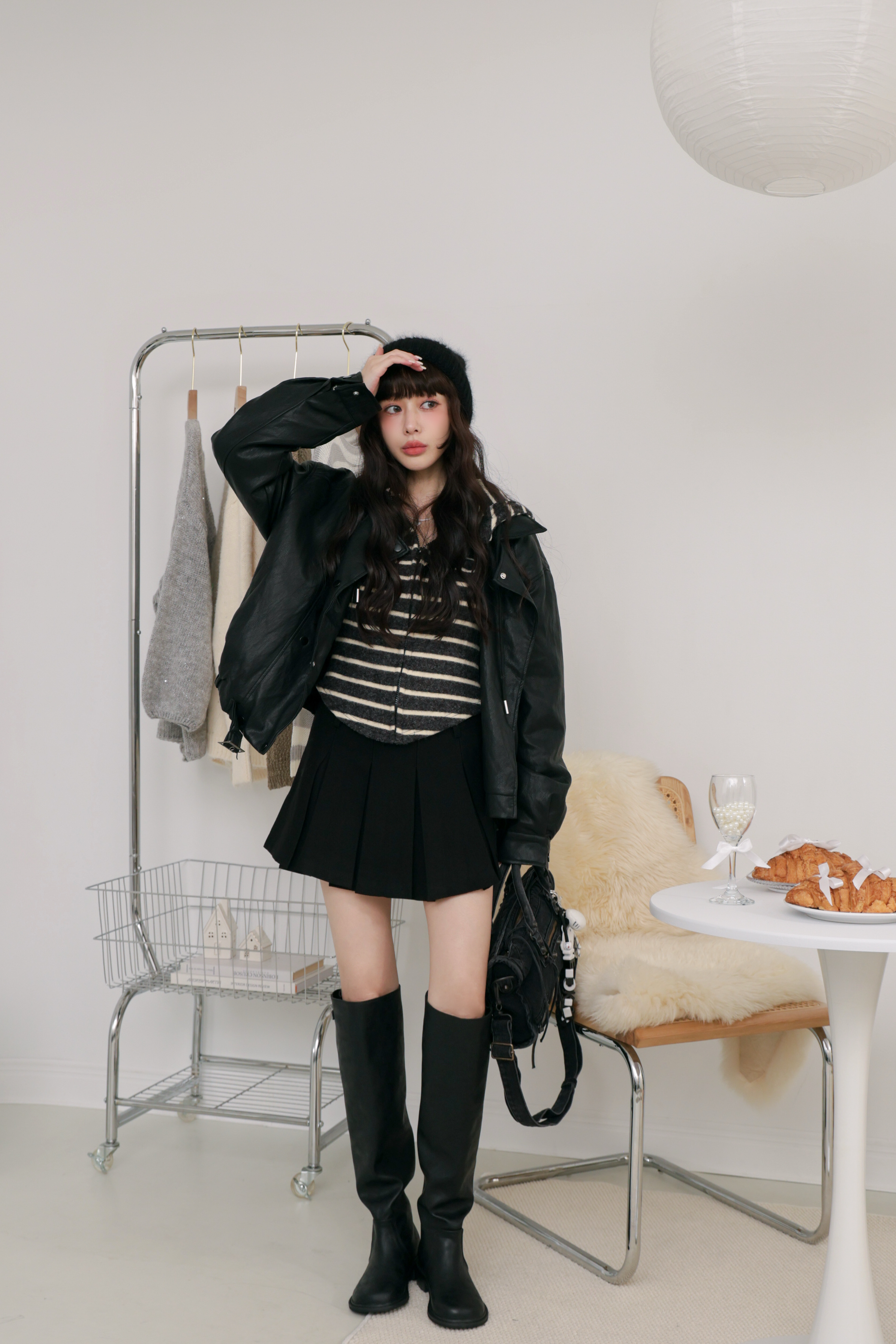 （現貨）毛料百摺裙 O57