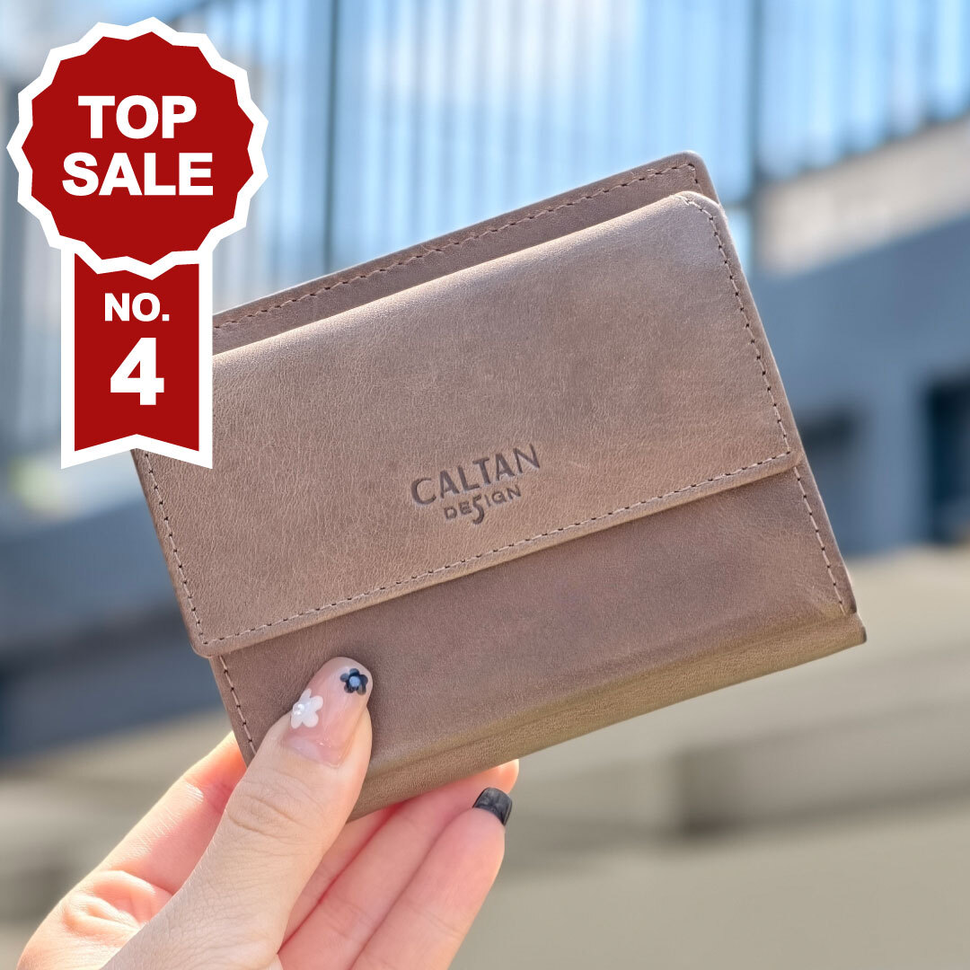 【招財母錢包💰】溫情扣式對摺真皮短夾-五色(075270)