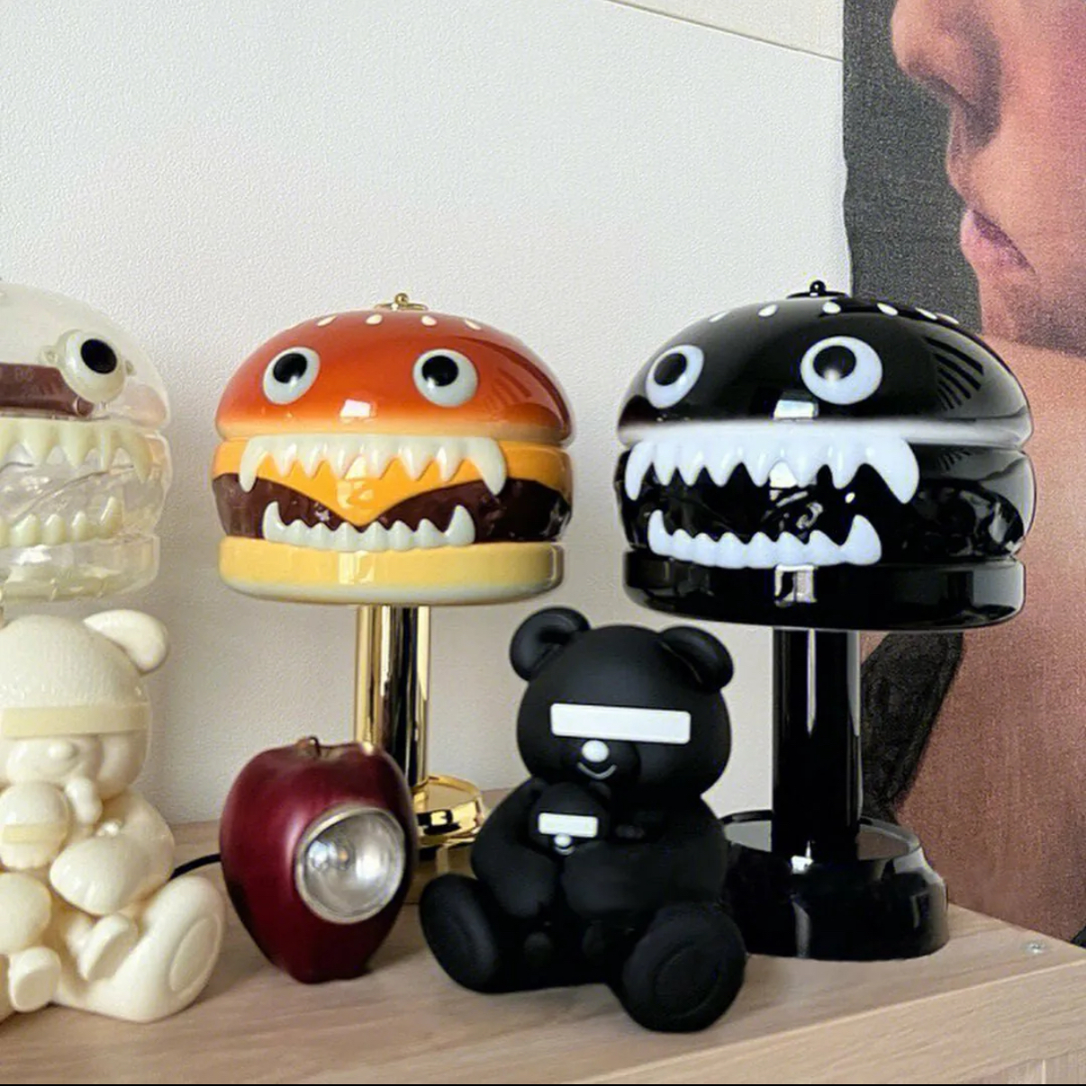 UNDERCOVER X Medicom Toy HAMBURGER LAMP 漢堡燈原色黑色透明色夜