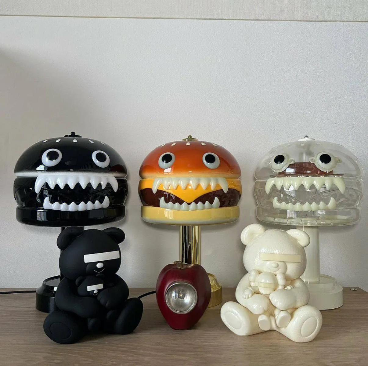 UNDERCOVER X Medicom Toy HAMBURGER LAMP 漢堡燈原色黑色透明色夜