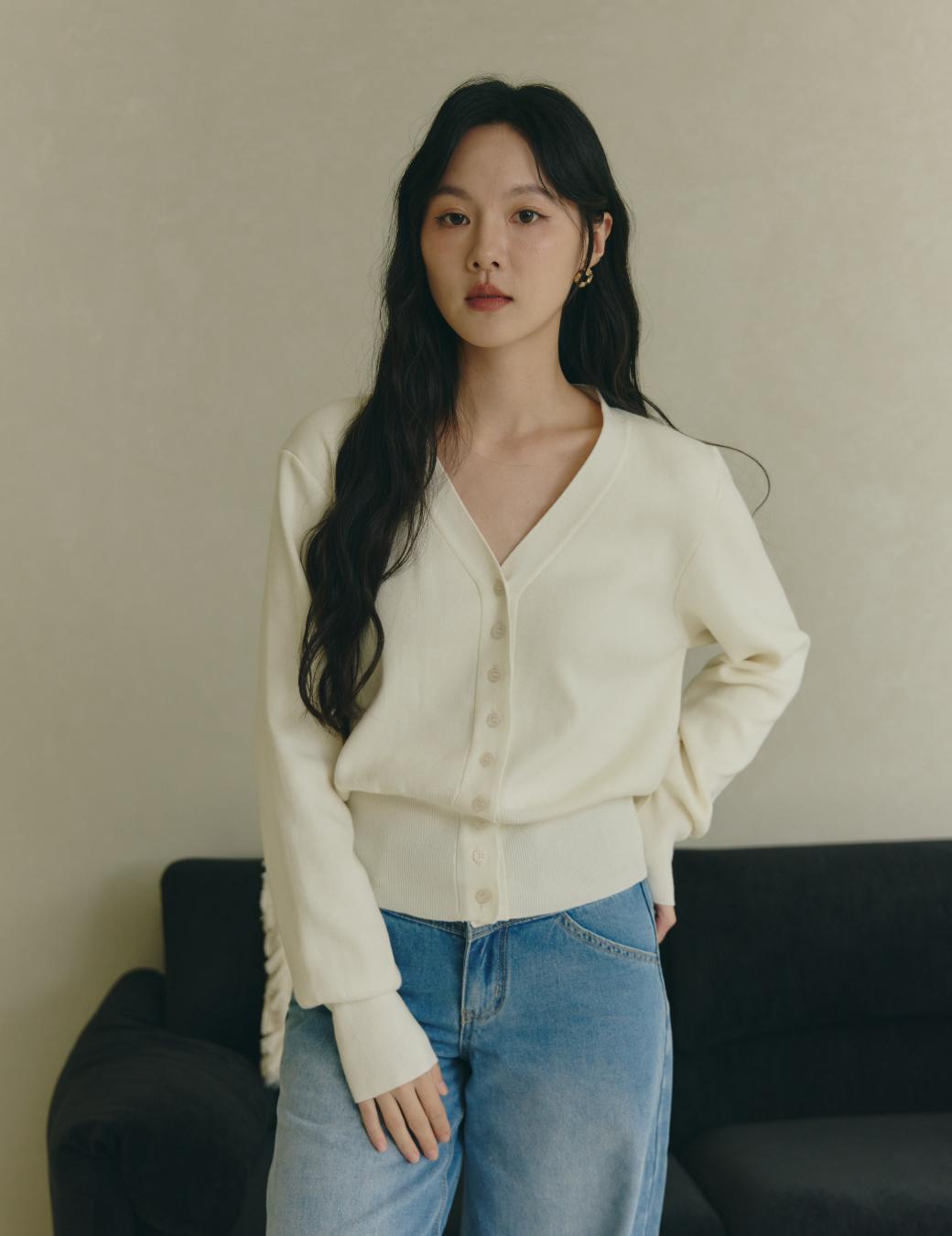 毛料收腰排扣上衣（奶油白/2尺寸）