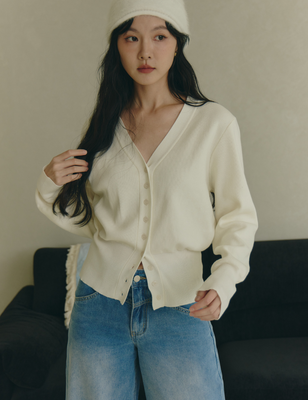 毛料收腰排扣上衣（奶油白/2尺寸）