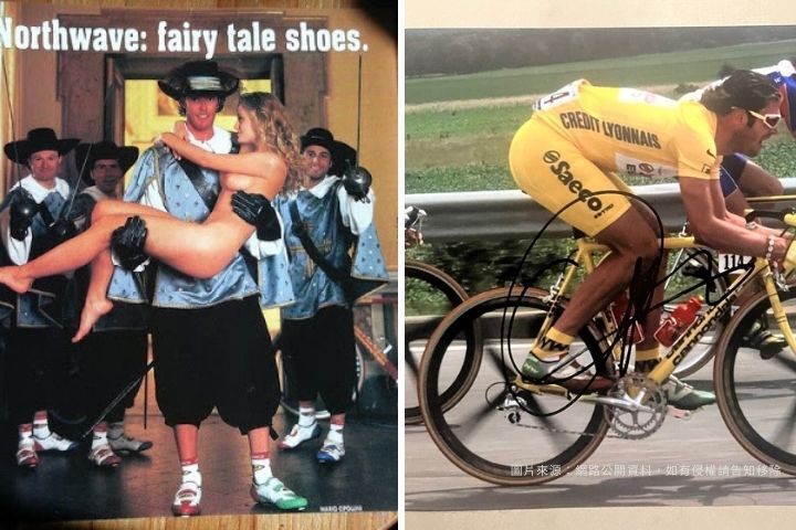 Northwave 2000 年代由 Mario Cipollini 參與的 Fairy Tale Shoes 經典廣告，象徵品牌大膽又具時代特色的行銷風格