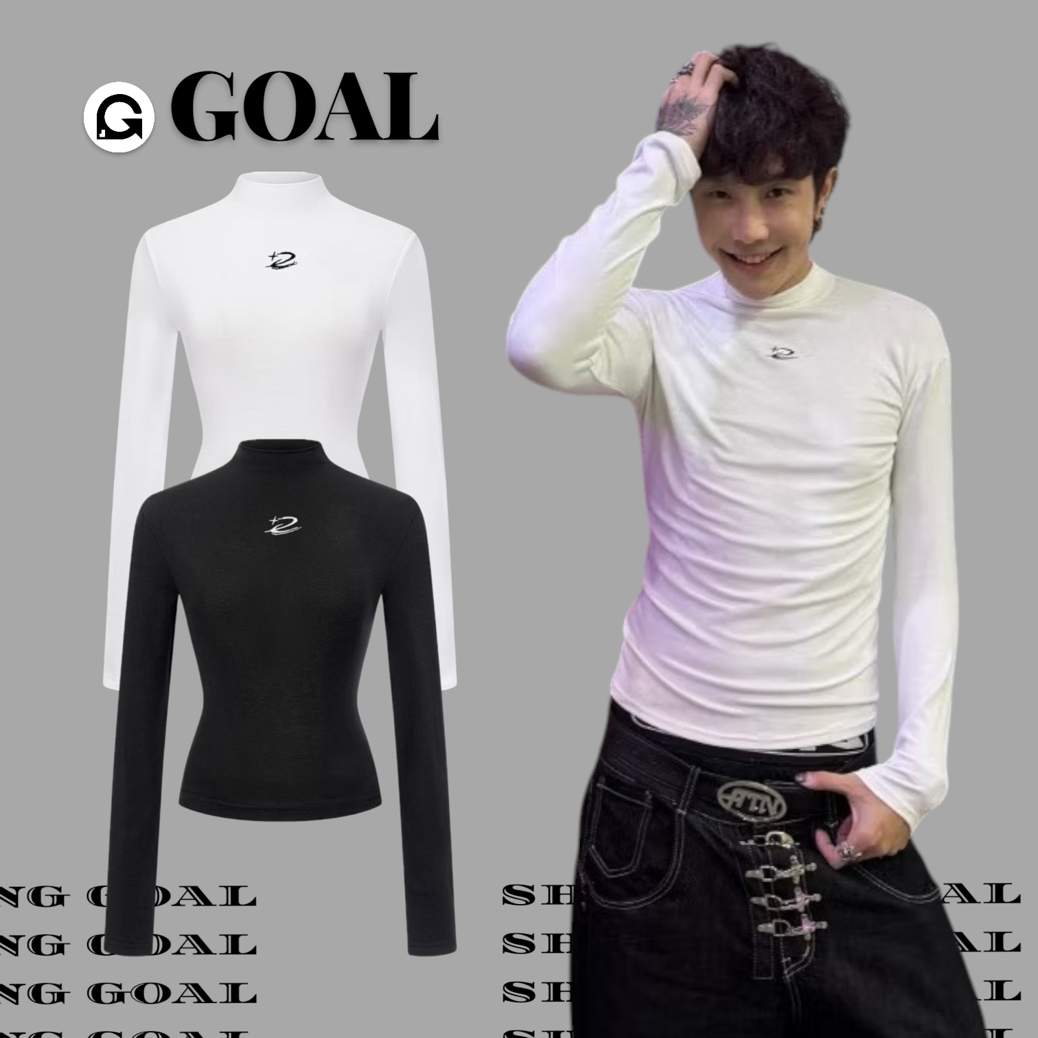 (GOAL)  DCM 小高領 高領 合身 修身 彈性 緊繃 顯瘦 DCM-M39