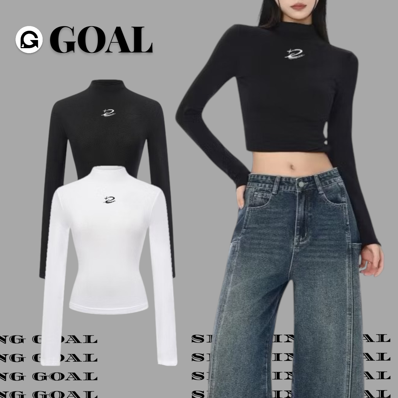 (GOAL) DCM 小高領 高領 合身 修身 短版 彈性 緊繃 顯瘦 DCM-W78