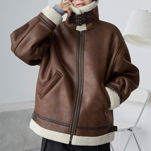 #近2折隨時結束 🇯🇵日本 25秋冬 MONO-MART 毛絨領口 短/中長版 麂皮皮革外套3色