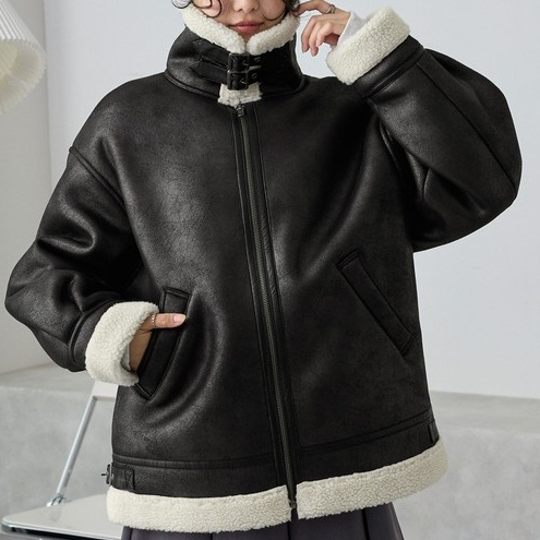 #近2折隨時結束 🇯🇵日本 25秋冬 MONO-MART 毛絨領口 短/中長版 麂皮皮革外套3色