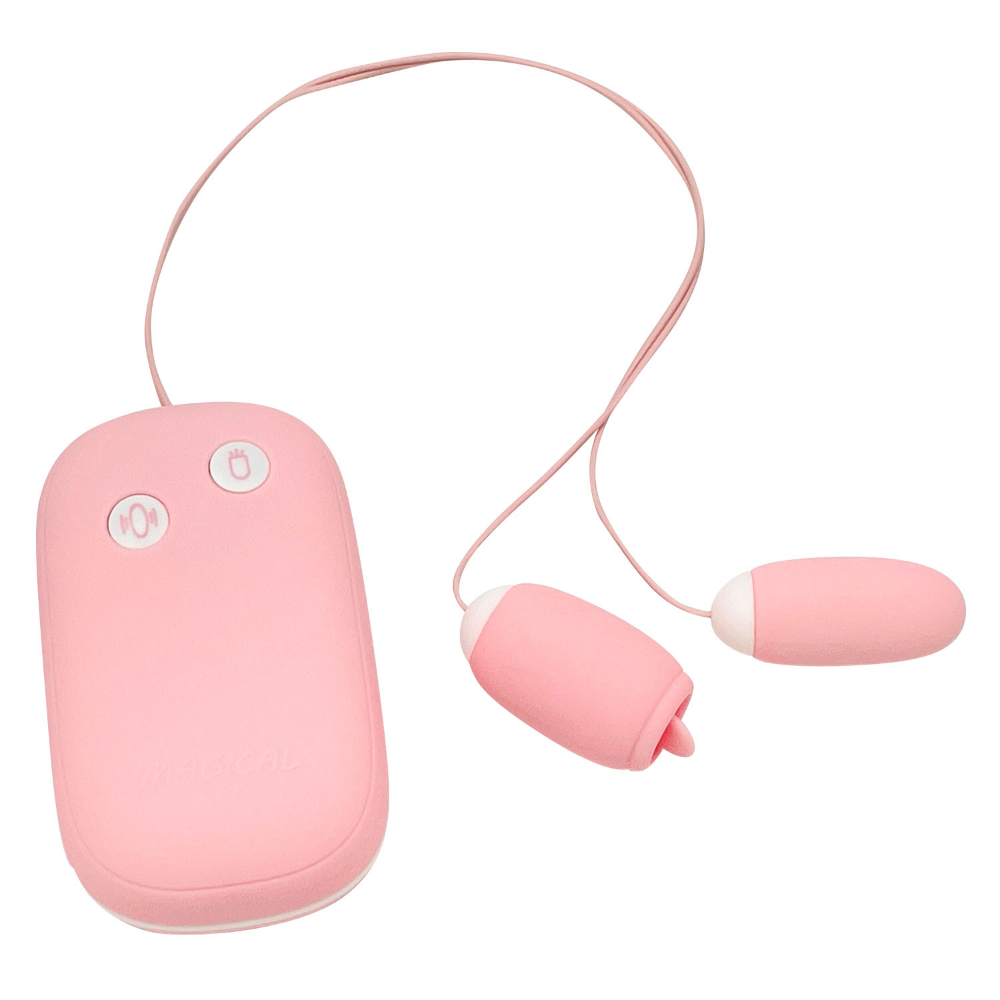 Peach Toys - Magical Storage Rotor 可愛有線震動+舌舔震蛋 粉色