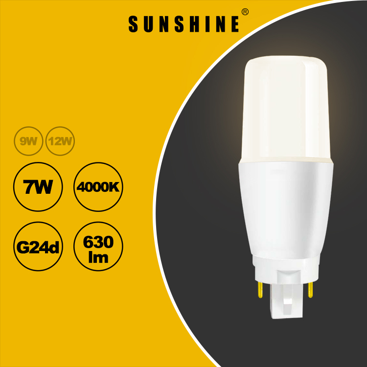 LED燈膽(棒燈) 7W G24d兩針 白光6500K / 米光4000K / 黃光3000K LPINB-7G24DD/C/W