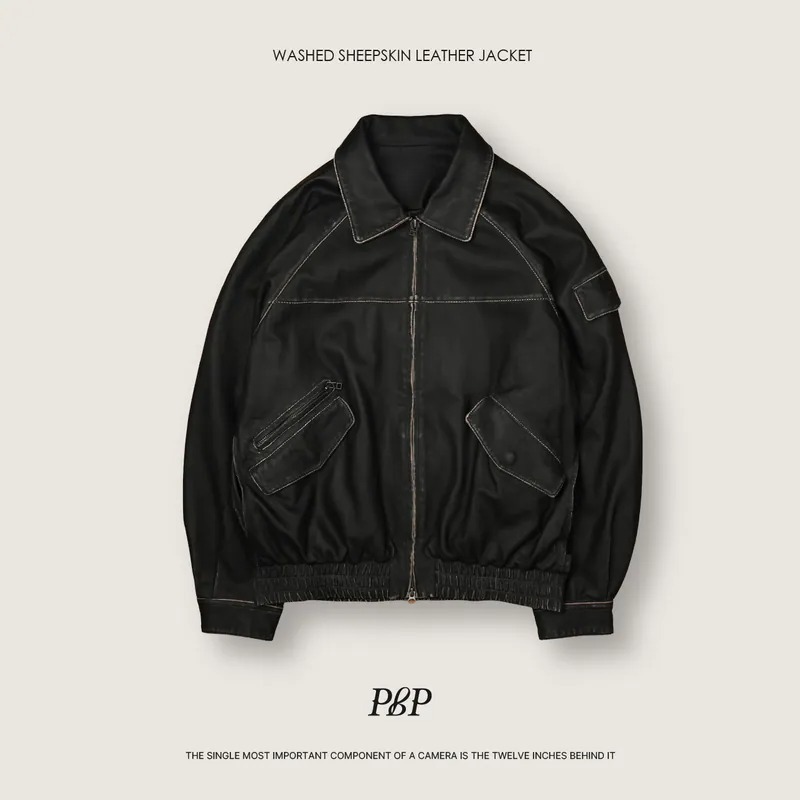 (預購)P.B.P WASHED SHEEPSKIN LEATHER JACKET