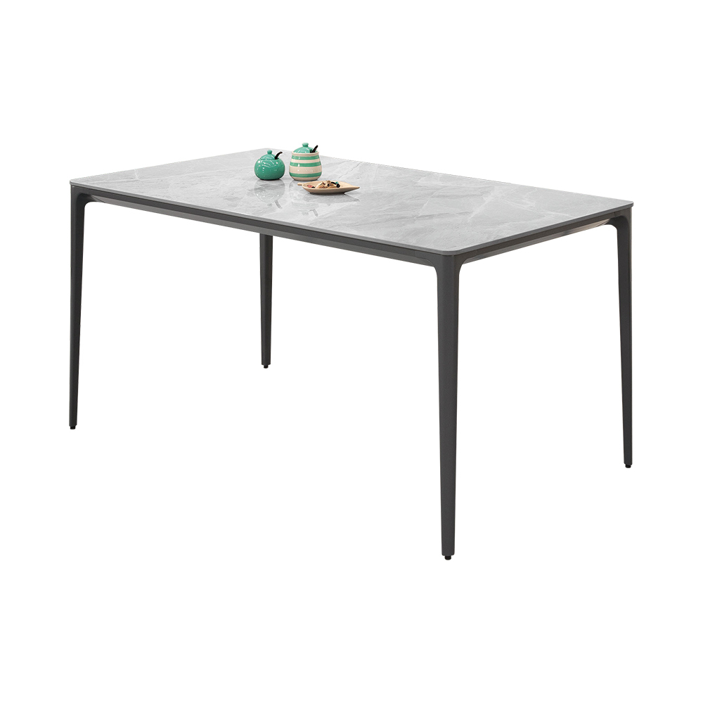 法蘭西4.7尺工業風灰色岩板餐桌/休閒工作桌