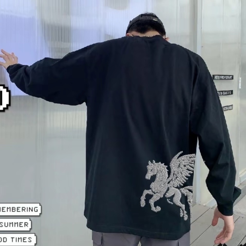 HiVIP 美式校園飛馬印花大學T VIPCX250292