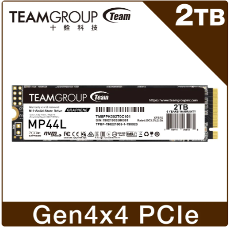 TEAM十銓 MP44L 1TB/2TB M.2 PCIe SSD