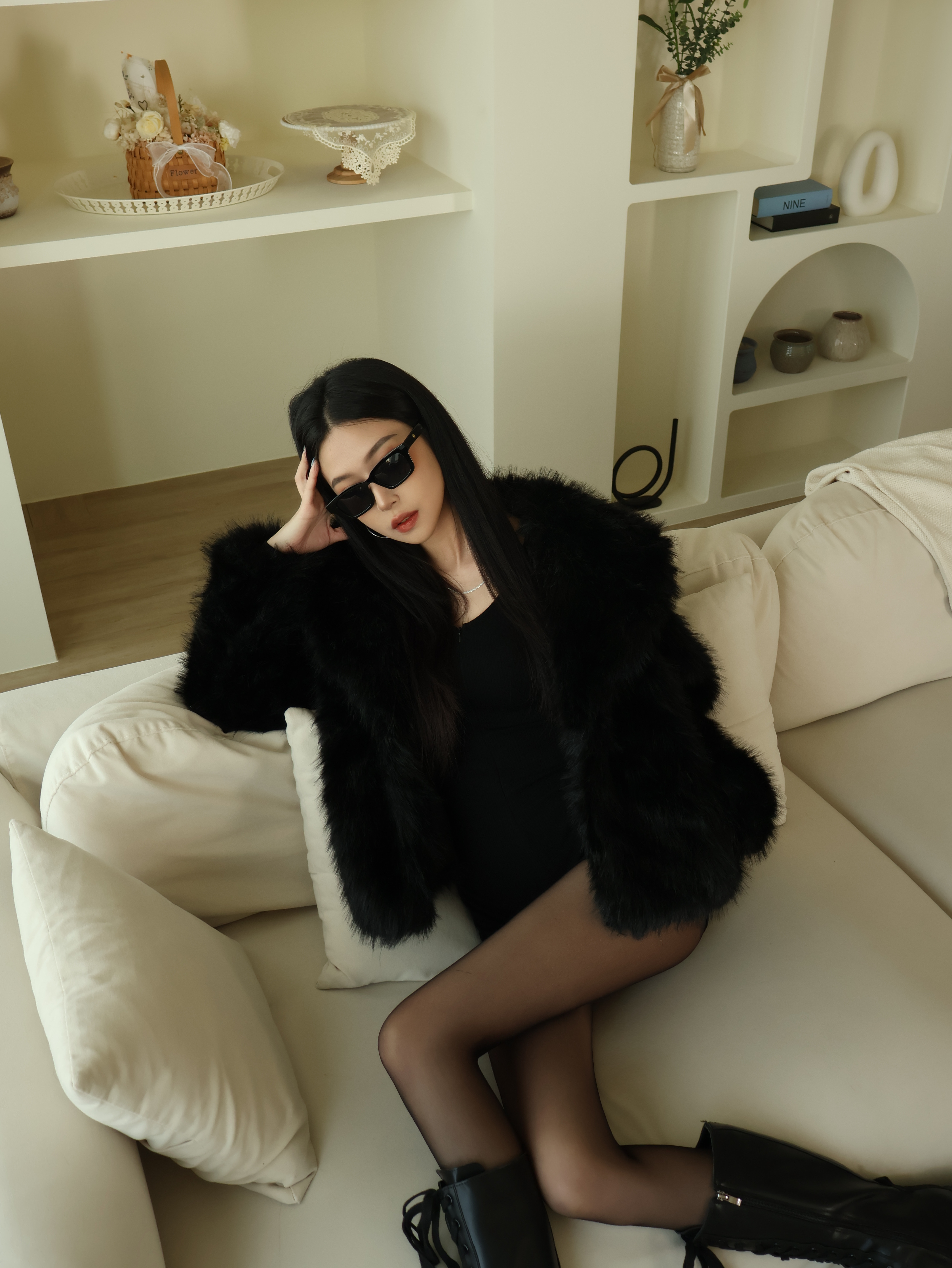 個性翻領毛毛外套