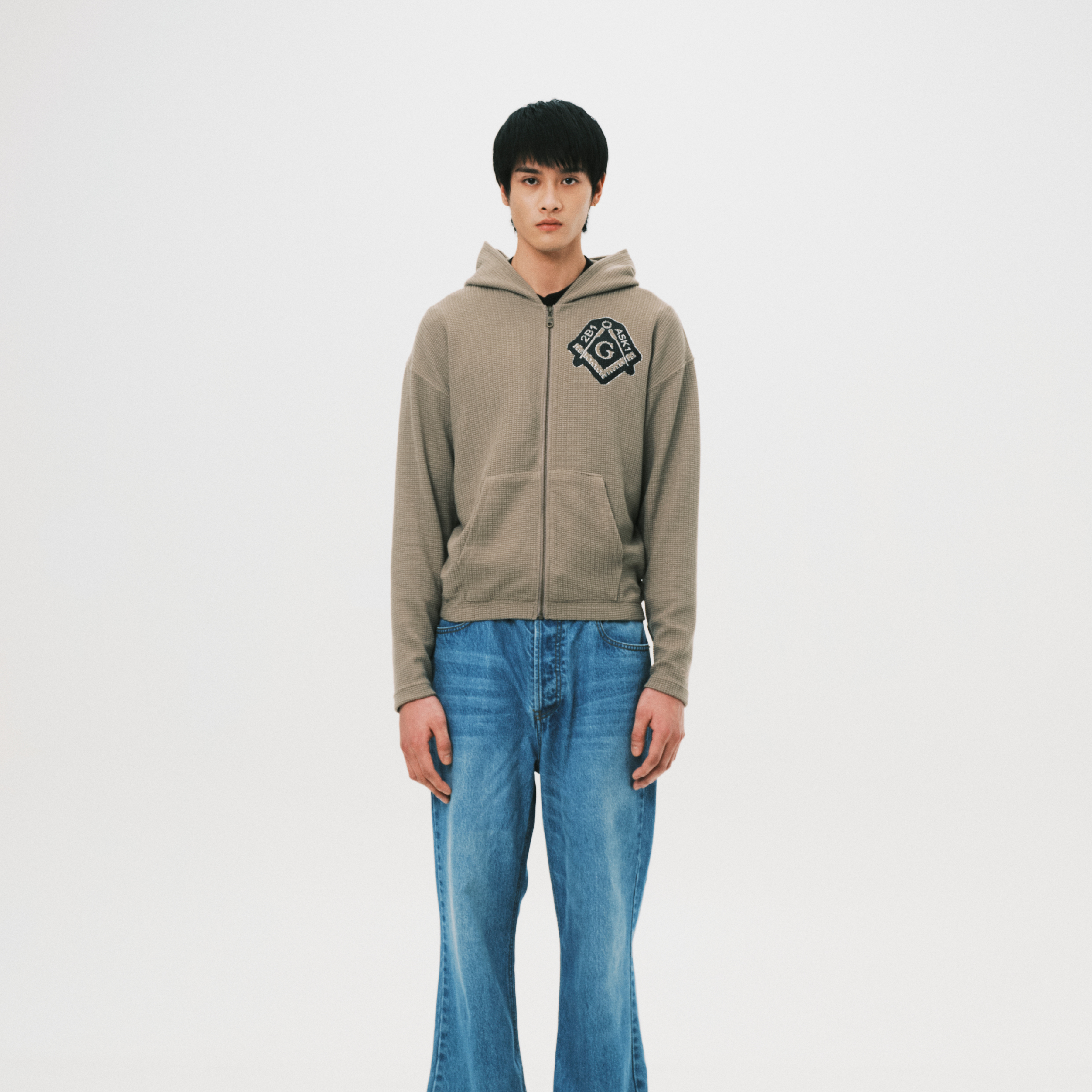 nul1.org ASK12B1 Slim Waffle Zip Hoodie [nu-21]