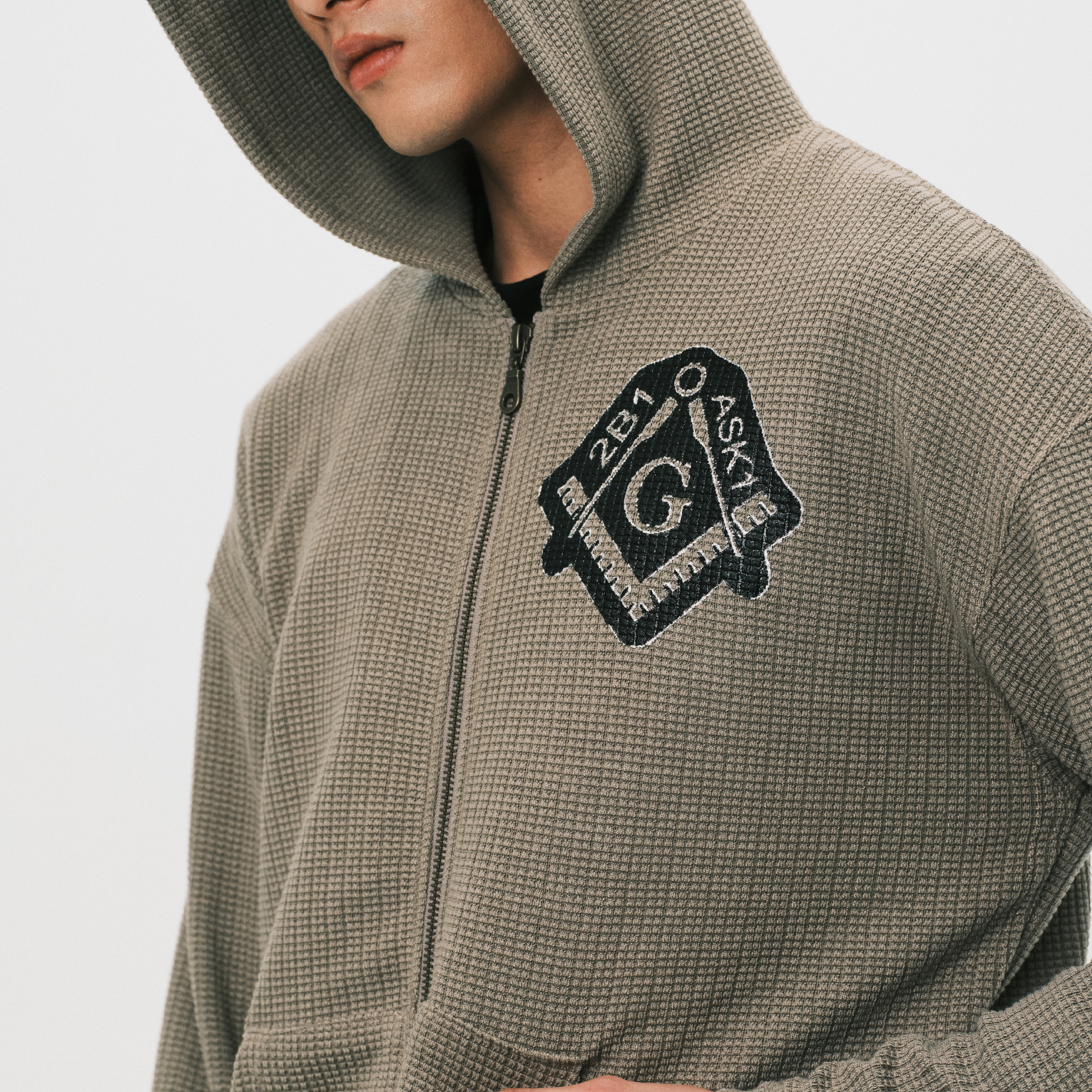 nul1.org ASK12B1 Slim Waffle Zip Hoodie [nu-21]