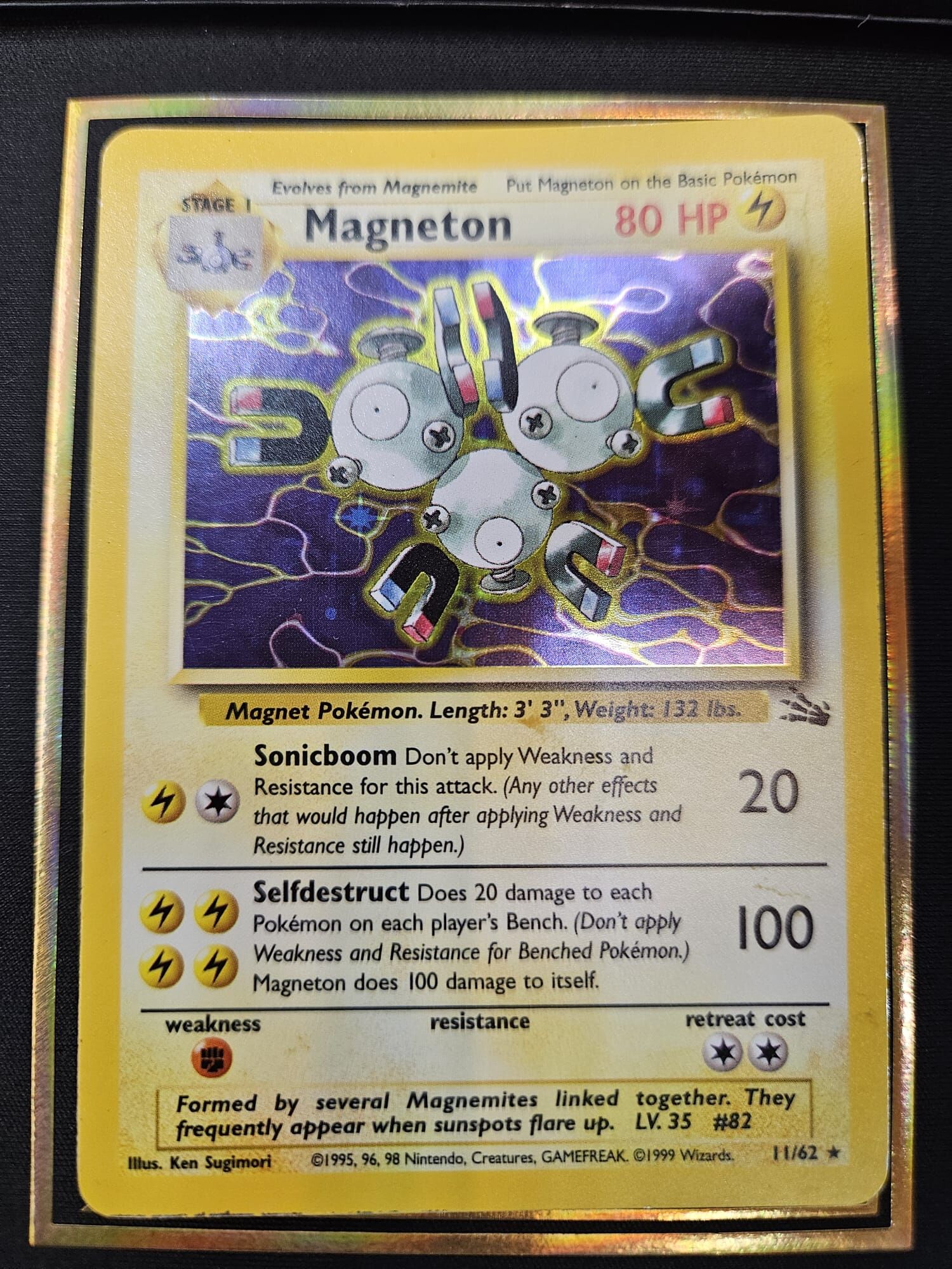 【 11/62 】Magneton Pokemon Fossil HOLO