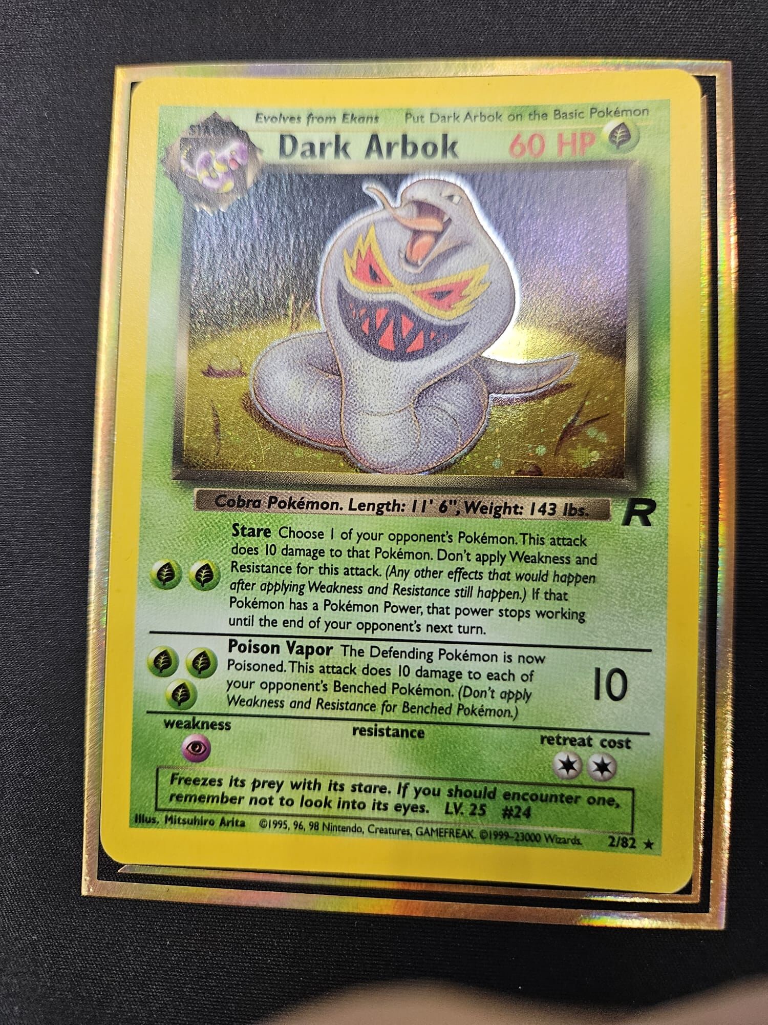 【 2/82 】Dark Arbok Team Rocket W Stamp Promon WoTC Holo Rare