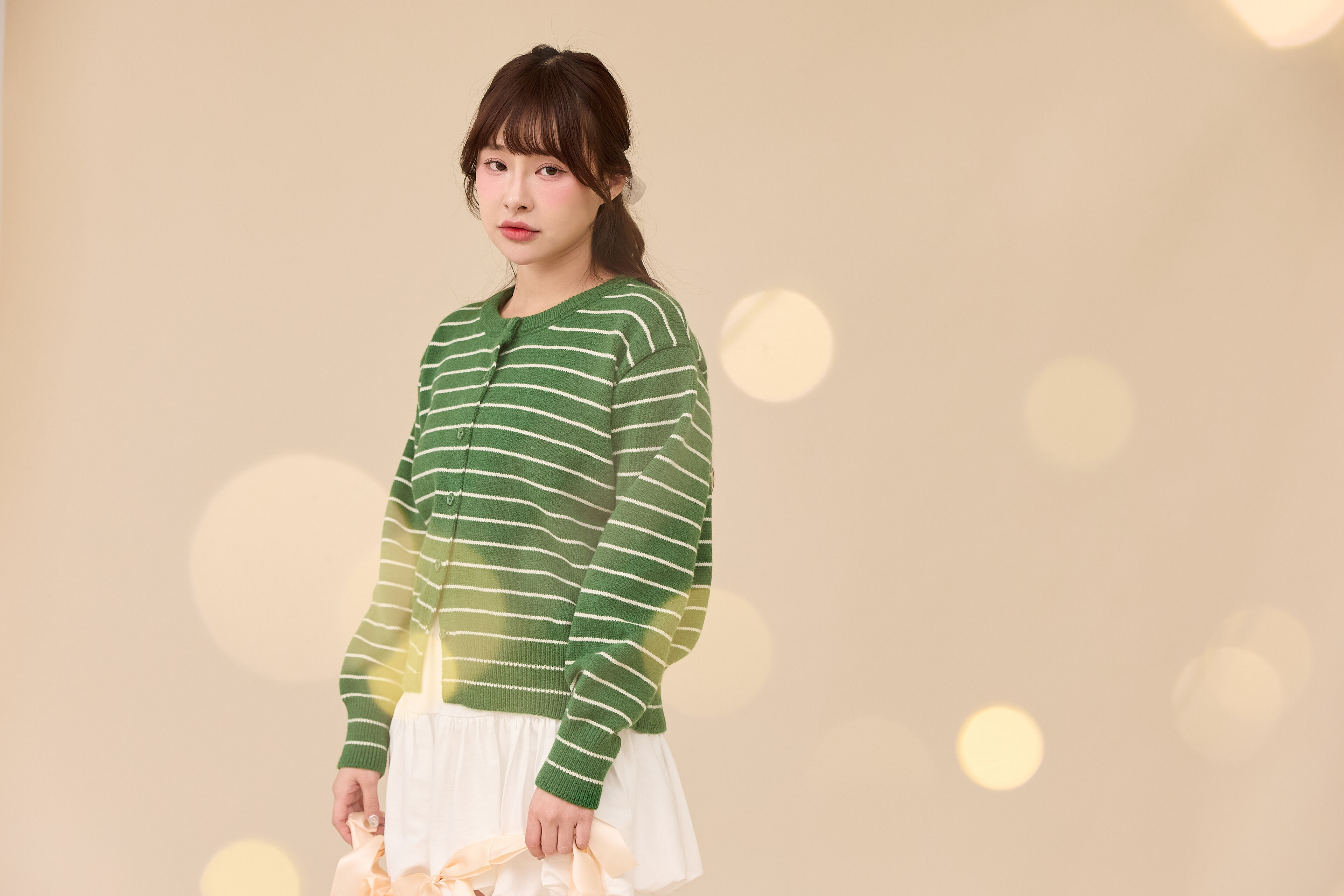 法朵Fado shop｜韓系ins風 ꔫ:* 線條配色排釦針織外套 8124011  四色