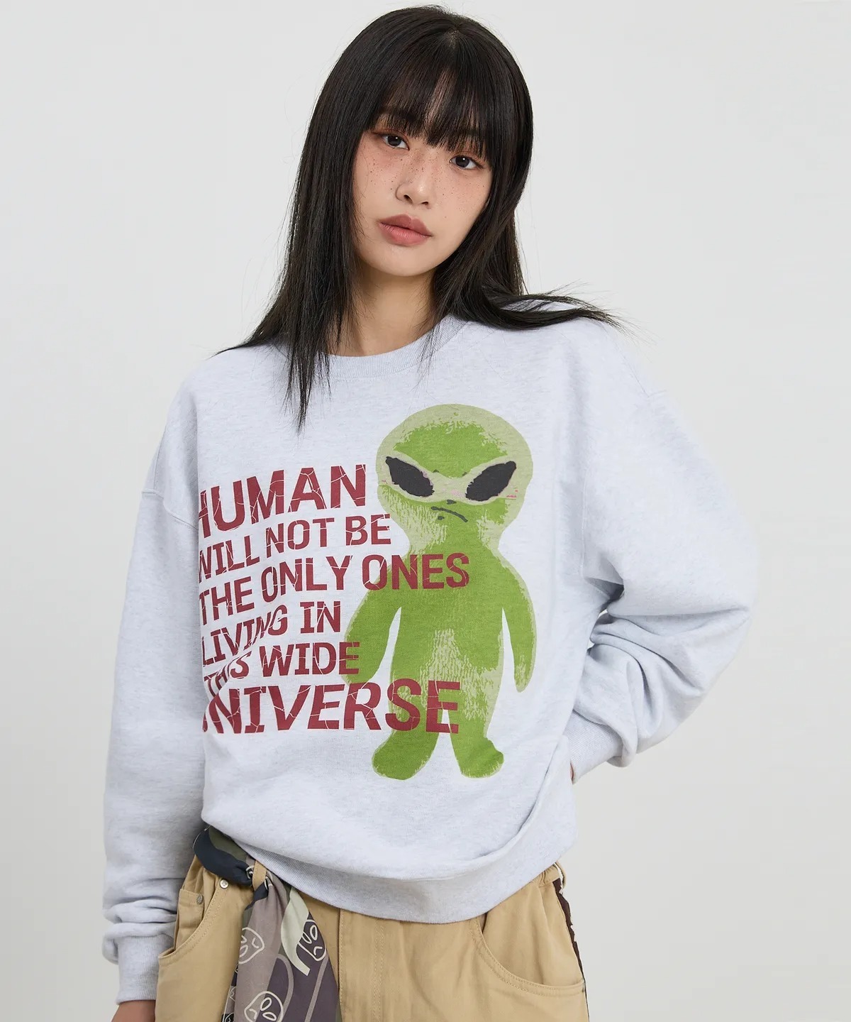 HOODHOOD Ailen Slogan Sweatshirt