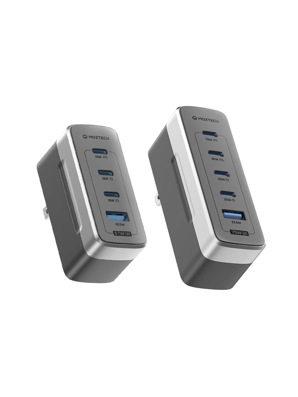 MOZTECH｜  Slimo超薄氮化鎵電源供應器 鐵灰色