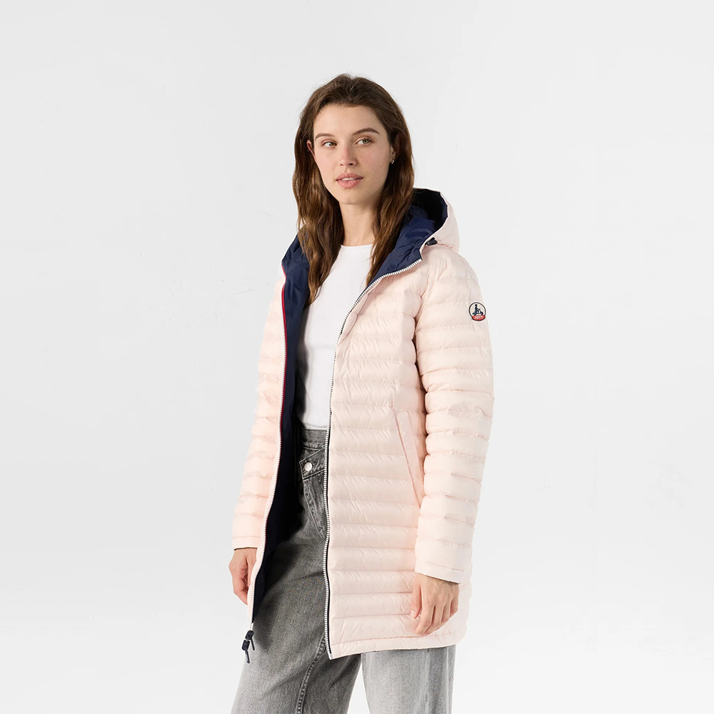 【JOTT】VER二面穿中長版羽絨外套(藍/粉)