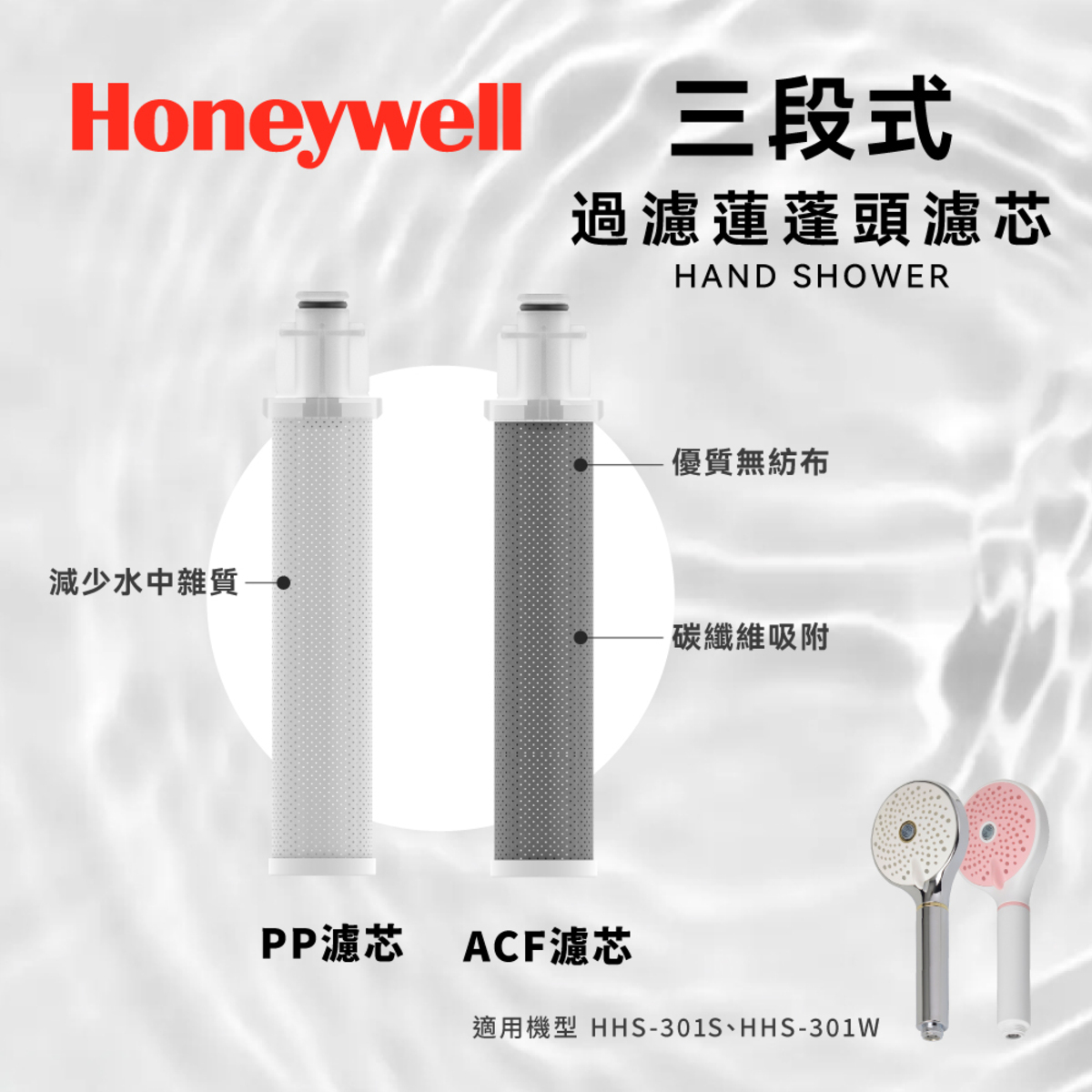 Honeywell 三段式蓮蓬頭濾芯三入組(ACF) HHS-F05A