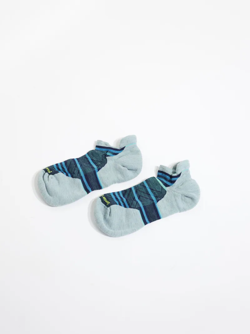 【 M 號】Smartwool 羊毛襪 女 機能跑步局部輕量減震印花踝襪 暮光藍 SW001672G74