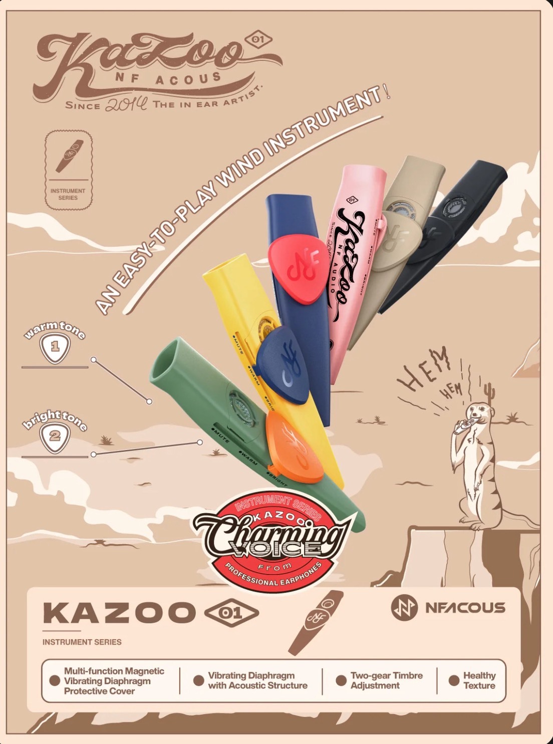 NF ACOUS KAZOO 01 黃色 卡祖笛