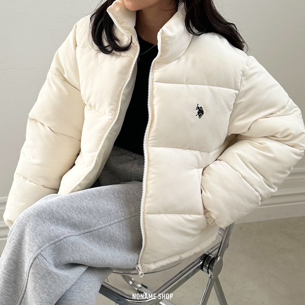 U.S. POLO ASSN. 小LOGO 短版 環保 立領 保暖 羽絨 外套 四色 (女款)