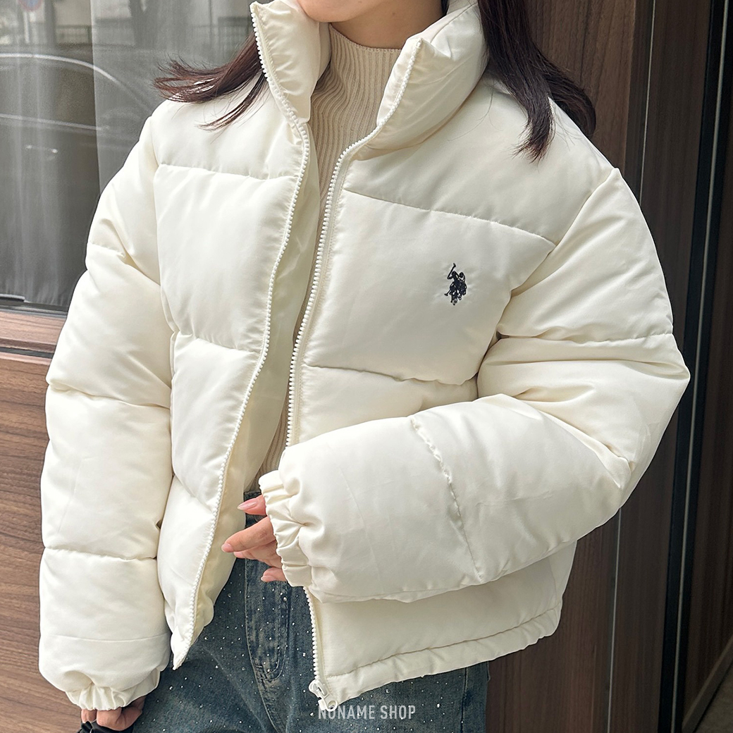 U.S. POLO ASSN. 小LOGO 短版 環保 立領 保暖 羽絨 外套 四色 (女款)