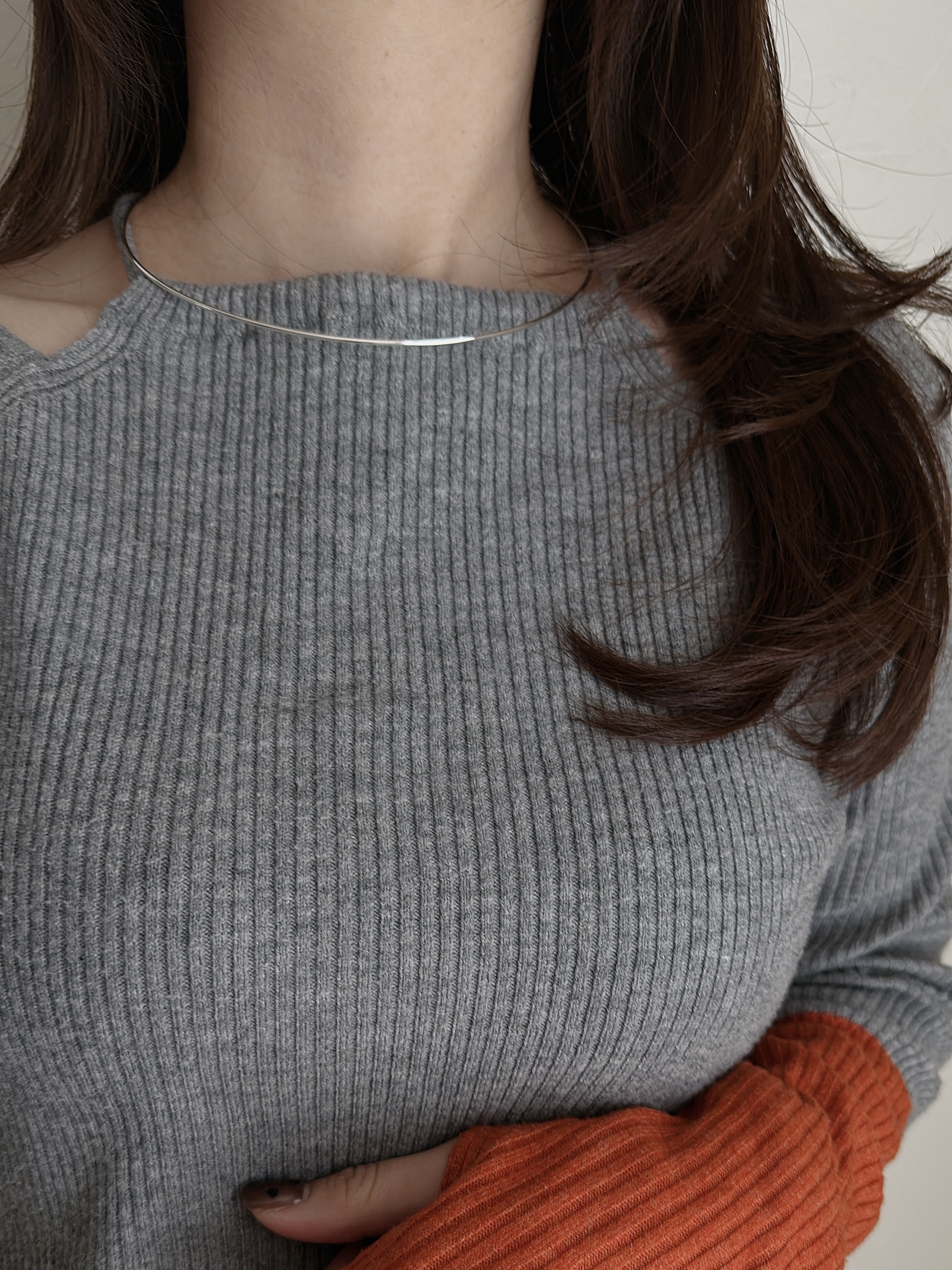 SS hook choker necklace