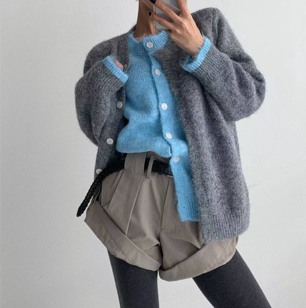 假兩件羊毛海小外套