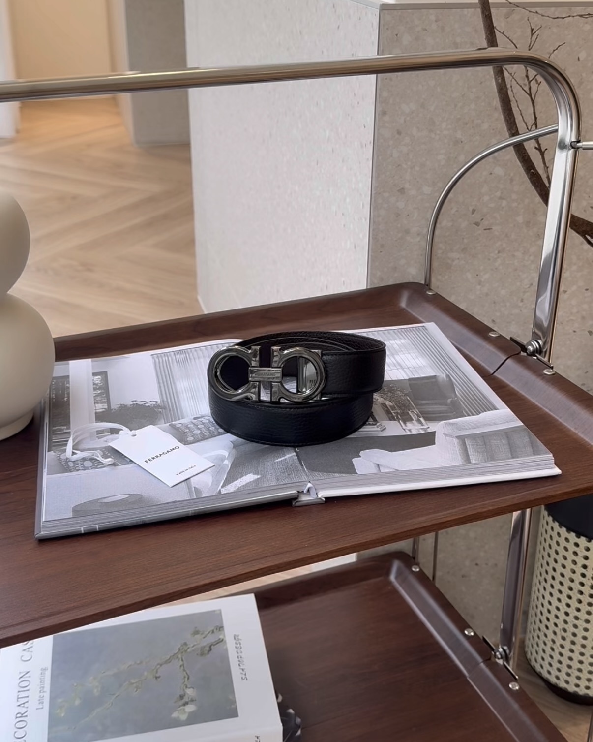 FERRAGAMO｜GANCINI 雙面皮帶 黑色