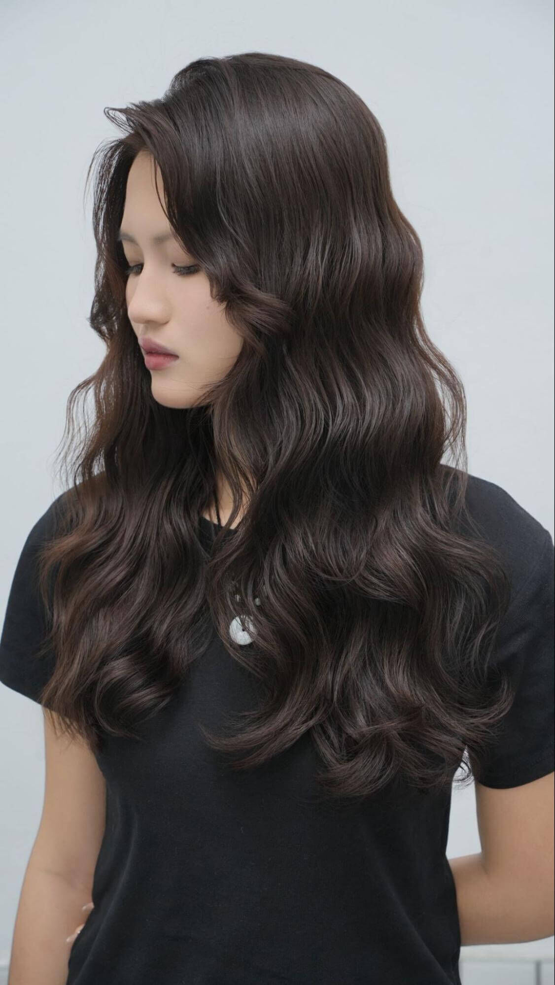 不用整理的燙髮女生髮型:水波紋長髮