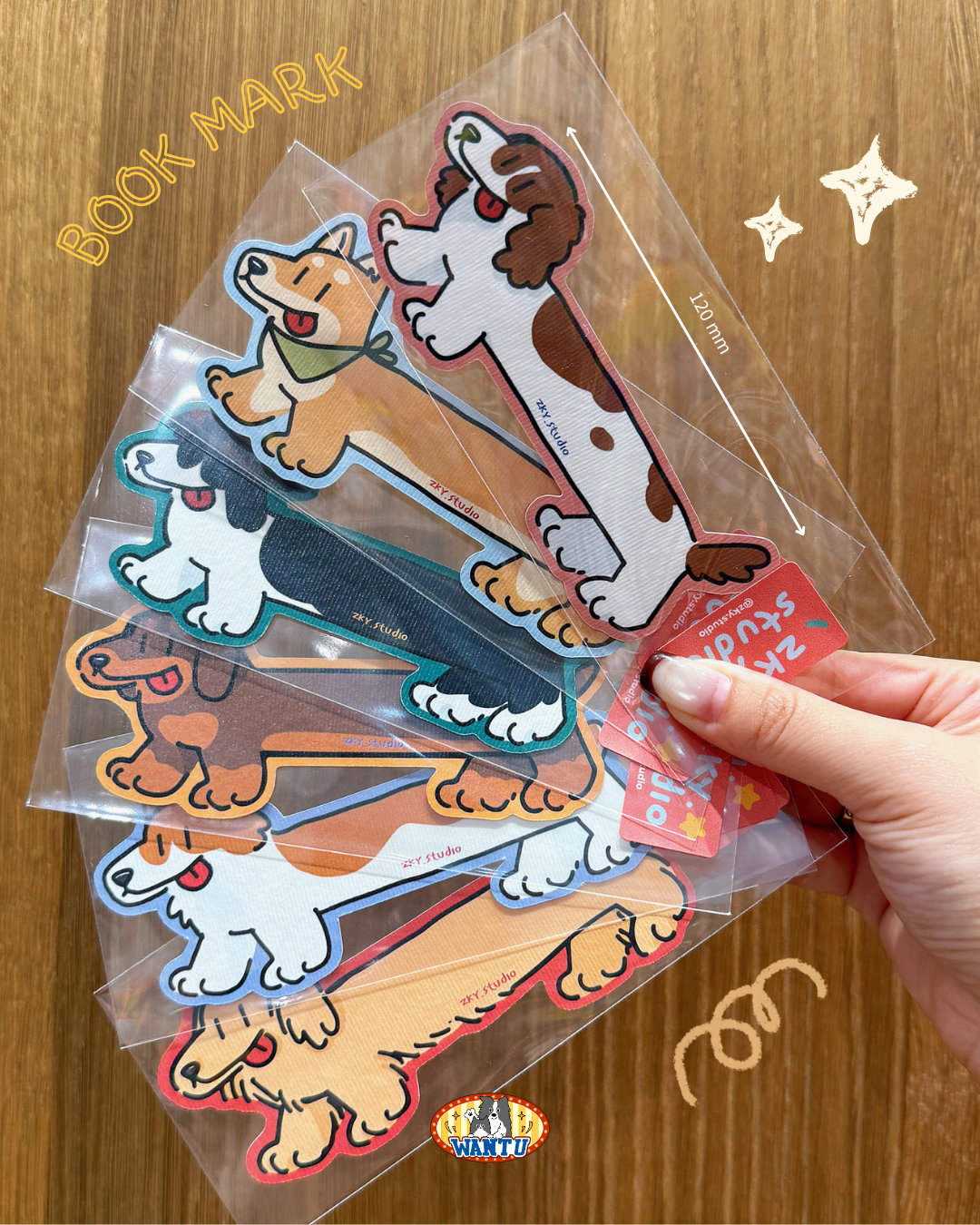 泰國插畫品牌zky.studio|拉長小狗書籤