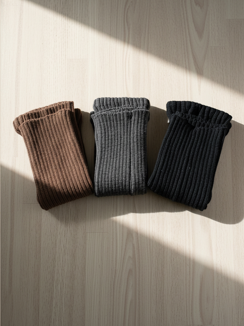 溫暖羅紋粗針織襪套