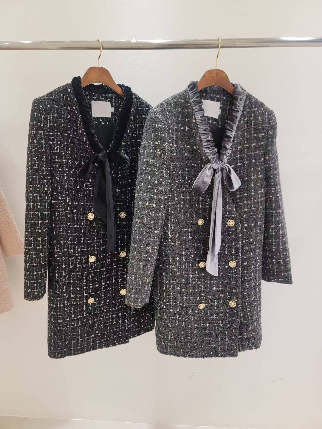 配色滾邊綁帶蝴蝶結雙排造型短洋裝 / 4色