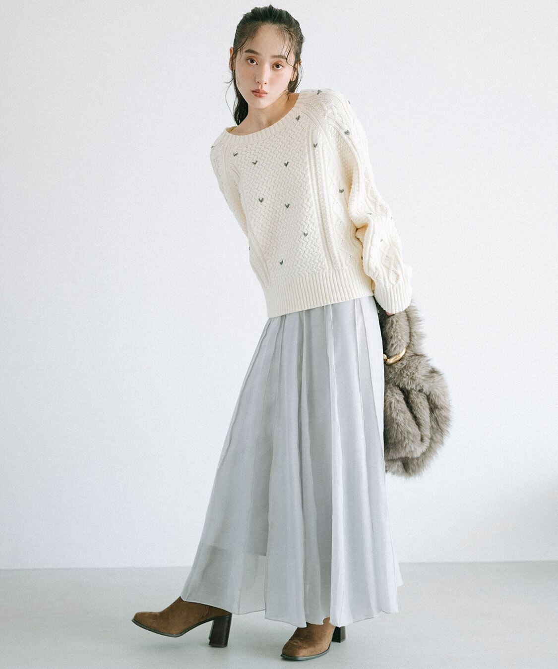 [預購] 折扣COCO DEAL 波浪拼接喇叭裙