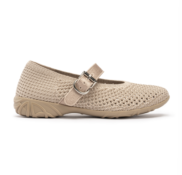 SHO-CCF1227-001 ROUND | BALLET 編織鏤空芭蕾舞鞋 米駝色 (F36-41)