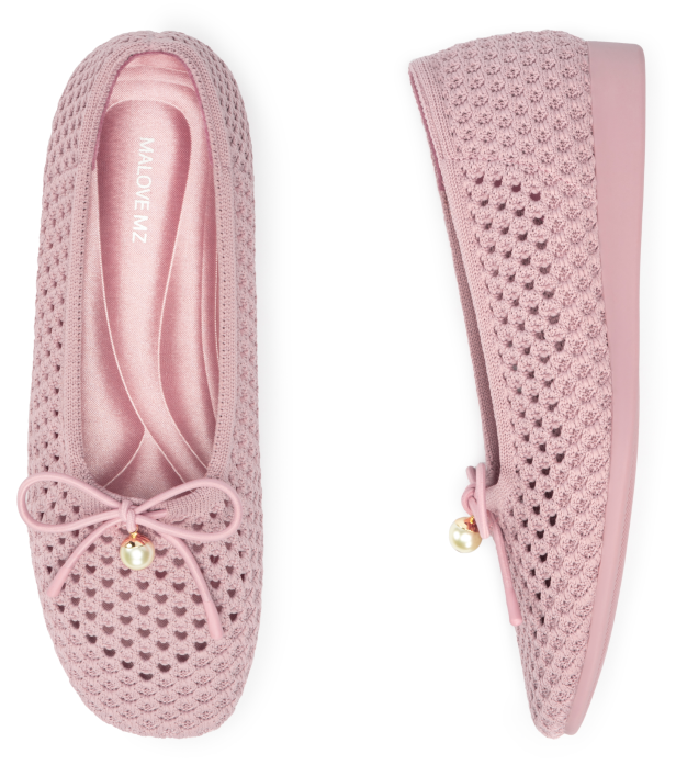 SHO-CCF1227-011 SQUARE｜PEARL 愛之網編織芭蕾舞鞋 橡皮紅 (S36-41)