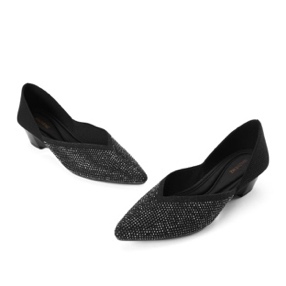 SHO-CCF1227-018 WEDGE | HEART OF LOVE尖頭3.7愛的心坡跟 夢幻黑 (AC36-41)