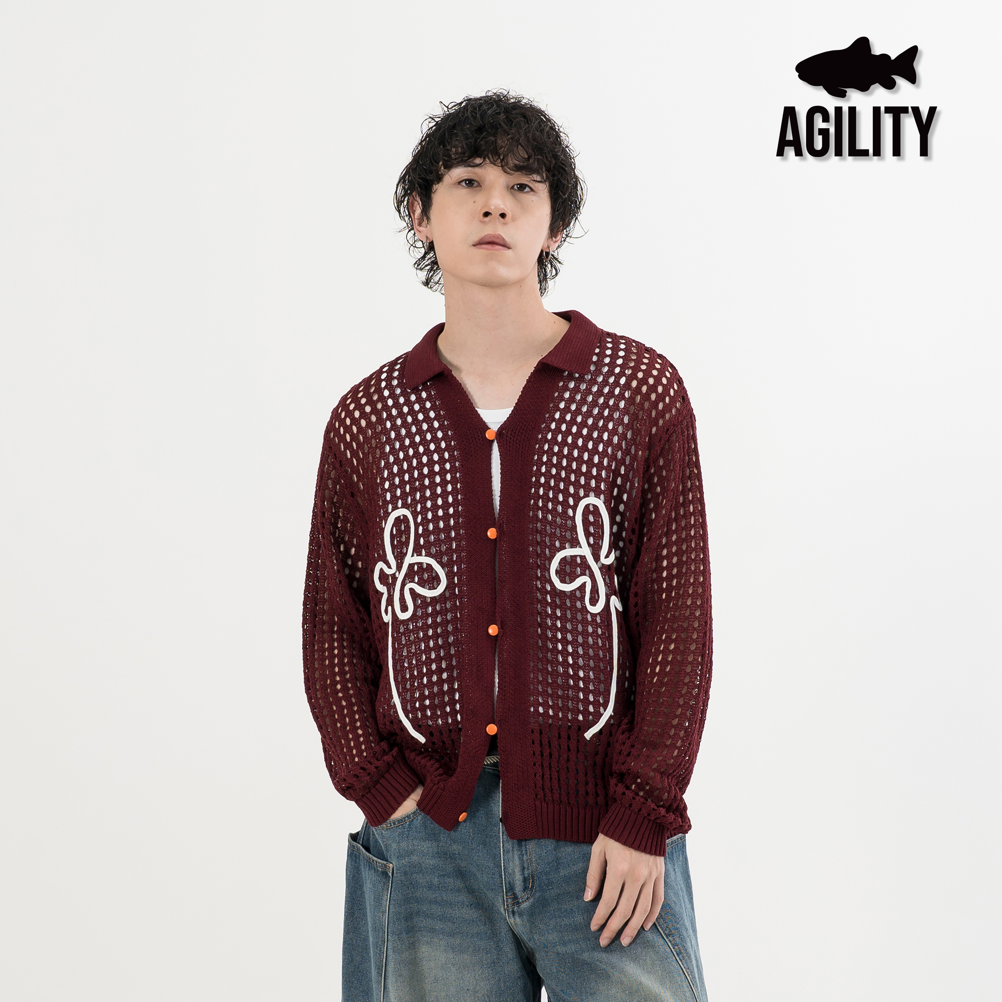 AGILITY Mesh Knit Embroidery Shirts 針織刺繡 開領襯衫 [O-M01]