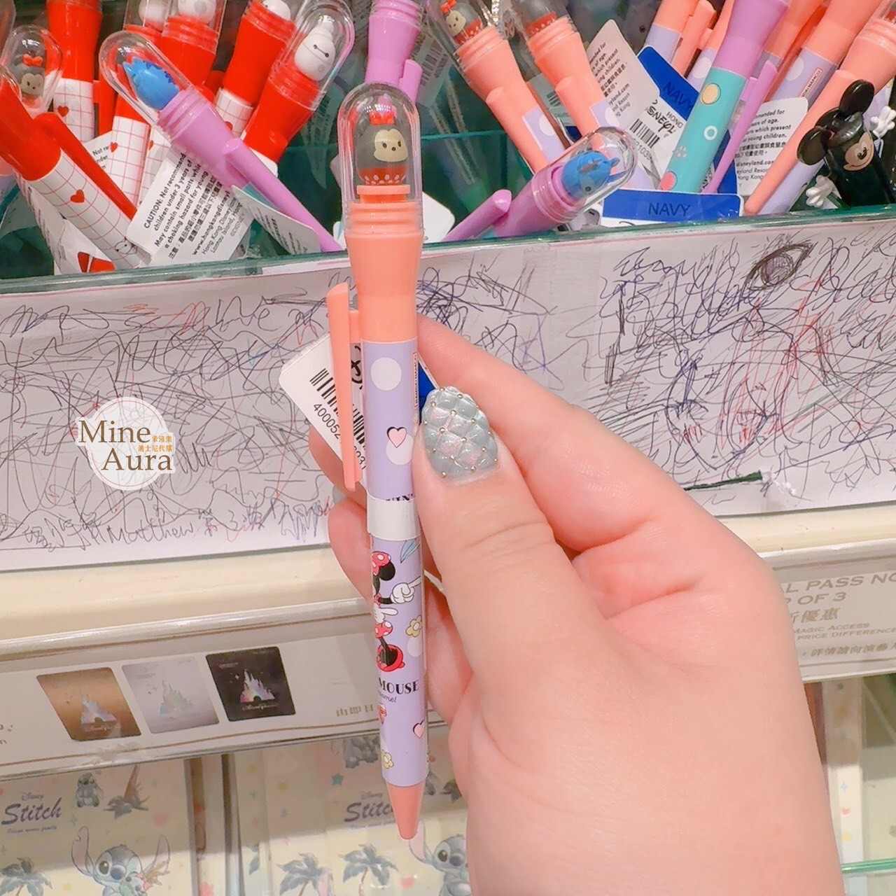 Q版 米妮 Minnie 立體造型 圓珠筆 -香港迪士尼樂園