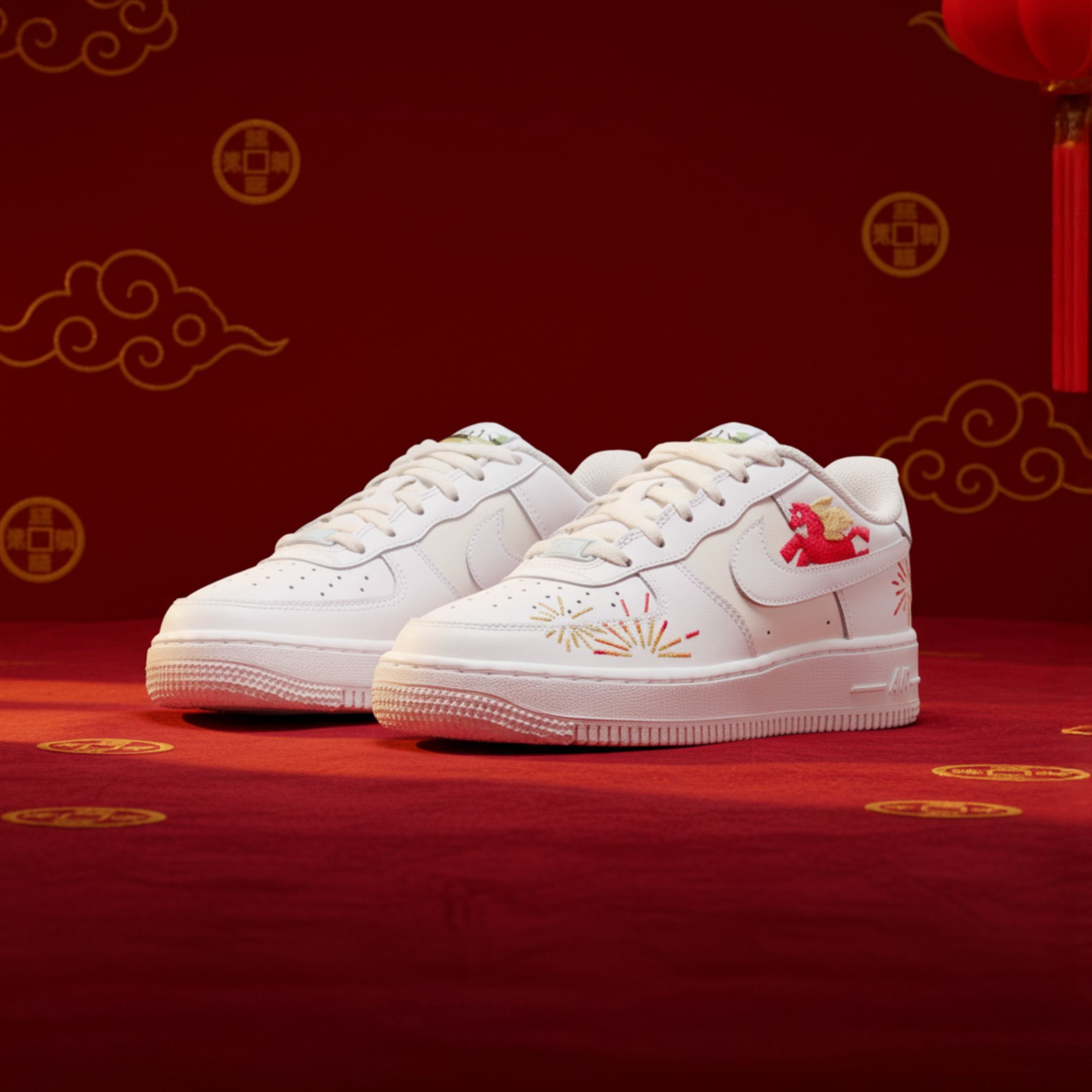 NICEDAY 代購 Nike Air Force 1 CNY 大童 馬年 新年 春節 農曆 馬 刺繡 煙火 脫韁野馬 IQ1133-111