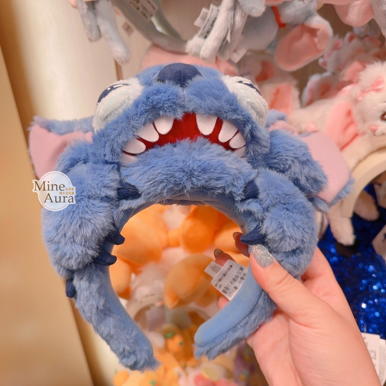 史迪奇 Stitch 絨毛大頭 造型 髮圈 髮箍 星際寶貝 Lilo & Stitch -香港迪士尼樂園